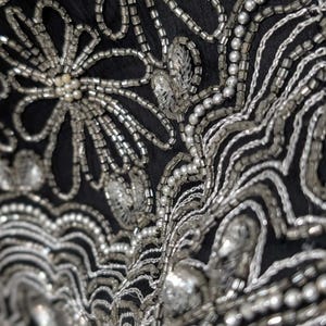 Adrianna Papell Black Silk Sequin Beaded Top Shirt Womens L Evening Cocktail image 13