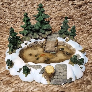 Vintageavdelning 56 Pine Point Pond Village Lantlig Jul Semester Accessoarer