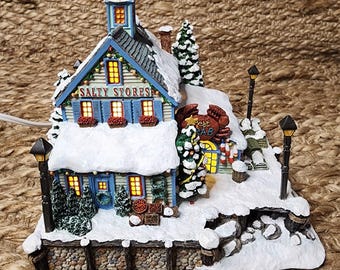 Danbury Mint Christmas Cove Salty Stores General Market Holiday Snow Village