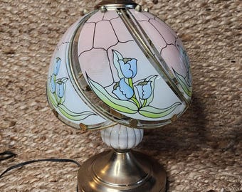 Wunderschöne Laurel Osoo Vintage Glaskeramik Jugendstil Nachttischlampe