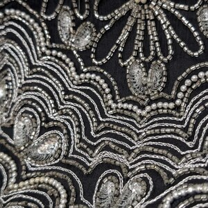 Adrianna Papell Black Silk Sequin Beaded Top Shirt Womens L Evening Cocktail image 3