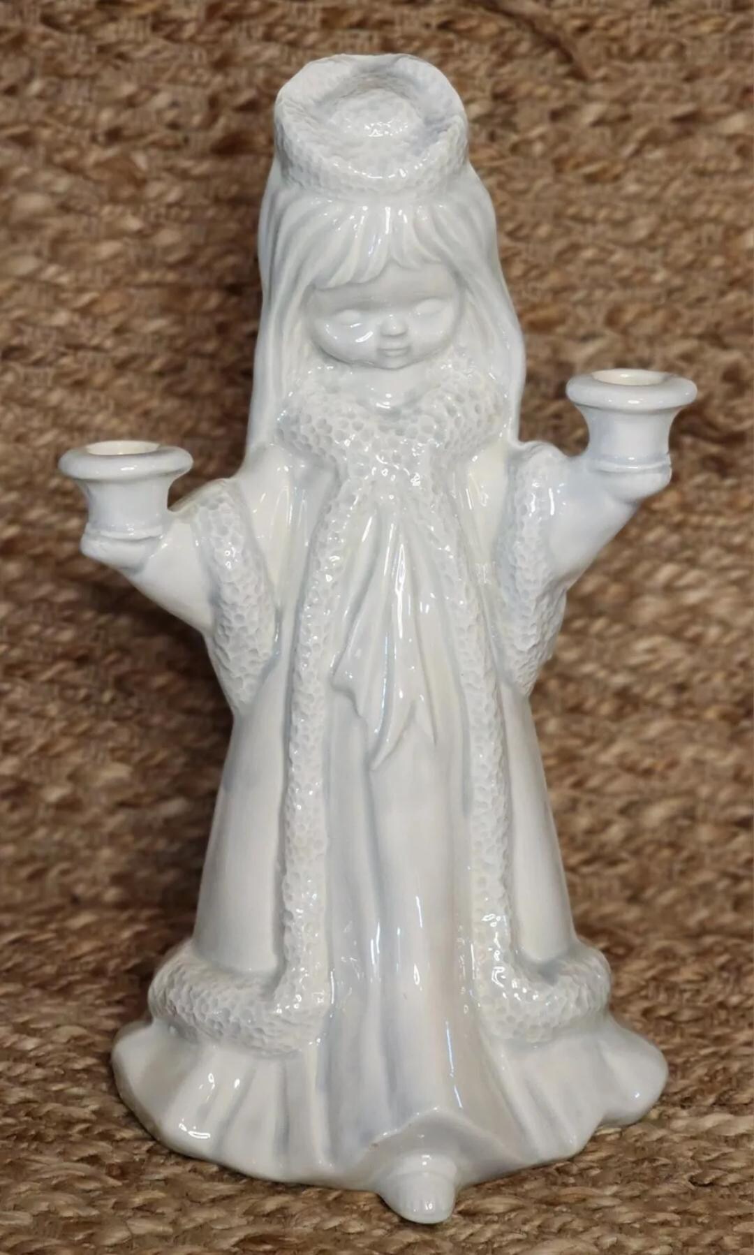 Vintage St. Lucia Lusterware Figure Candle Holder Christmas Sweden