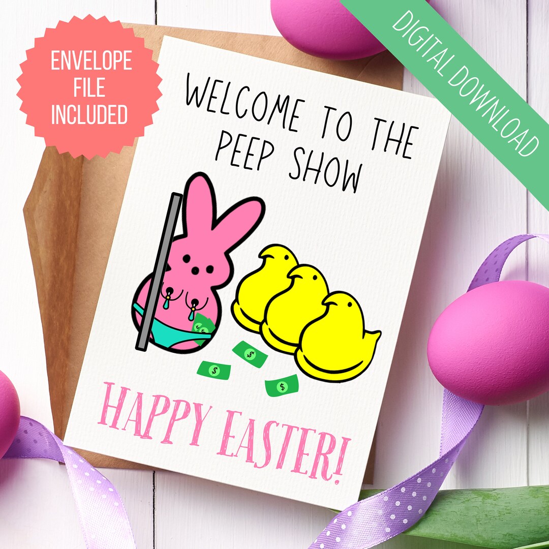 Funny Easter Card, Peep Show PRINTABLE Card, Happy Easter Card, Easter ...