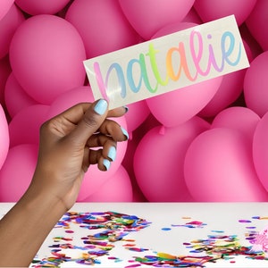 Rainbow Name Decal | Personalized Name Sticker| Personalized Laptop Sticker | Water Bottle Name Sticker | Cute Name Sticker