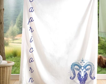 Comfy Horoscope Capricorn Velveteen Plush Blanket Birthday Gift Idea New Baby