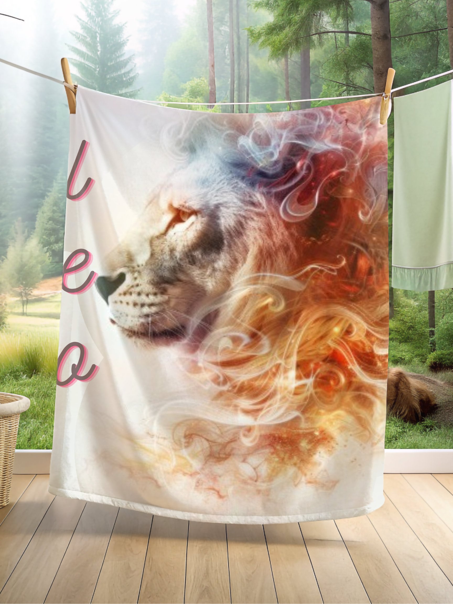 Leo Sternzeichen Decke – 127x152 Cm, Mikrofaser, Mit Löwen-Motiv, Kuschelig Warm
