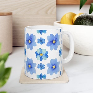 Pressed Flowers Mug, Boho Wildflowers Cottagecore Coffee Mug, Vintage Botanical Tea Cup, Pastel Floral Nature Mug, Flower Garden Lover Gift