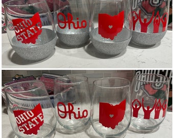 Ohio State Stemless Wine Glass 4 pack