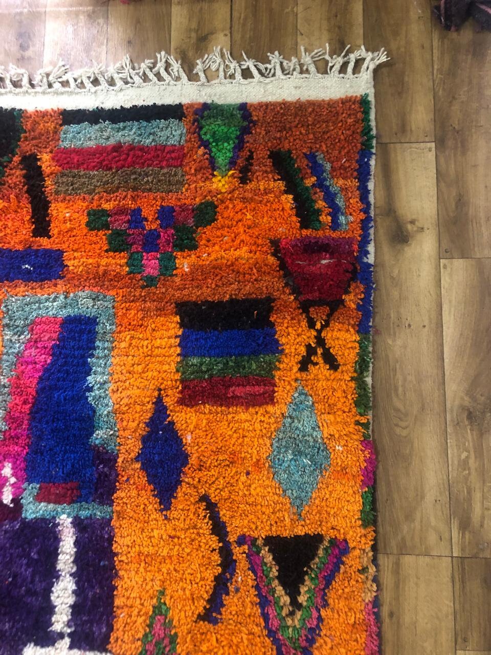 Moroccan Rug Berber , Orange Carpet for Living Room , Authentic Rugs