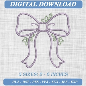 Retro Medical Assistant Floral Pink Coquette Bow Mothers Day Embroidery Design, Pink Machine Embroidery Pattern, Instant Download DST PES