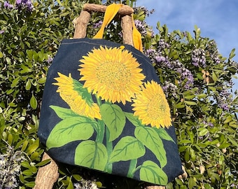 Leuke Zonnebloem Tote Bag | Vintage bloementas | Farmer's Market Kruidenier Tote Bag