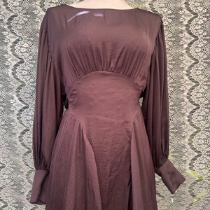 Free People Corset Style Siren Dress | Long Sleeve Burgundy Purple Satin  Dress Size XS | Pirate Babe Style Flowy Summer Dress - Etsy
