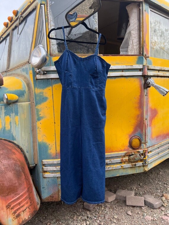 Denim Jumpsuit Size Plus Size to Mid Size  | 70s W