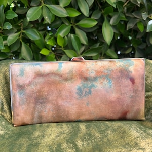 Monedero clutch de cartera turquesa marrón / Monedero inspirado en el océano sirena / Embrague de noche formal