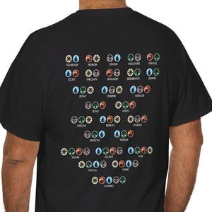 Camiseta Magic the Gathering con combinaciones de colores
