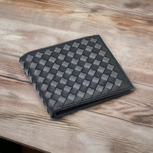 Cartera de piel napa premium Kuze Clan (negra y gris)