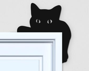 Black Cat Door Frame Decoration - Cat Door Decoration - Black Cat Door Topper - Halloween Door Decoration - Black Cat Gift - Halloween Decor