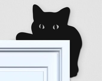 Black Cat Door Frame Decoration - Cat Door Decoration - Black Cat Door Topper - Halloween Door Decoration - Black Cat Gift - Halloween Decor