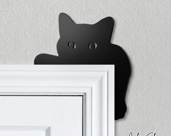 Black Cat Door Frame Decoration - Cat Door Decoration - Black Cat Door Topper - Halloween Door Decoration - Black Cat Gift - Halloween Decor