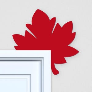 Red Autumn Leaf Door Frame Topper - Autumn Door Corner - Maple Leaf Door Topper - Autumn Door Decorations - Fall Home Decorations