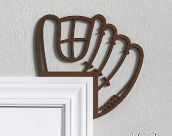 Baseball Glove Door Corner - Baseball Door Topper - Baseball Mitt Doorway Decoration - Baseball Boys Room Nursery - Baseball Decorations