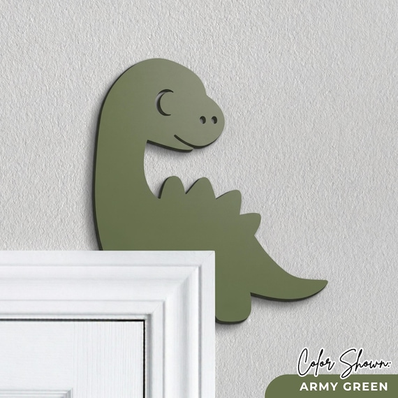 Dinosaur Door Frame Topper - Reversible Dinosaur Door Corner - Baby Brontosaurus Door Border - Dinosaur Room Decor - Dinosaur Nursery Decor
