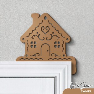 Haut de porte pour maison en pain d'épice - Coin de porte réversible pour Noël - Décorations en pain d'épice - Décorations de porte pour les Fêtes