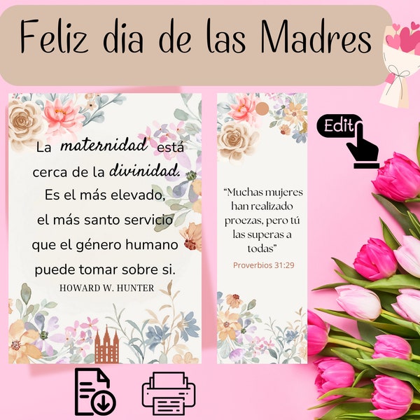 Día de las madres sud,regalo para mamá,tarjeta ministrante,tarjeta de escrituras para mamá,sociedad de socorro,tajeta lds,cita sud