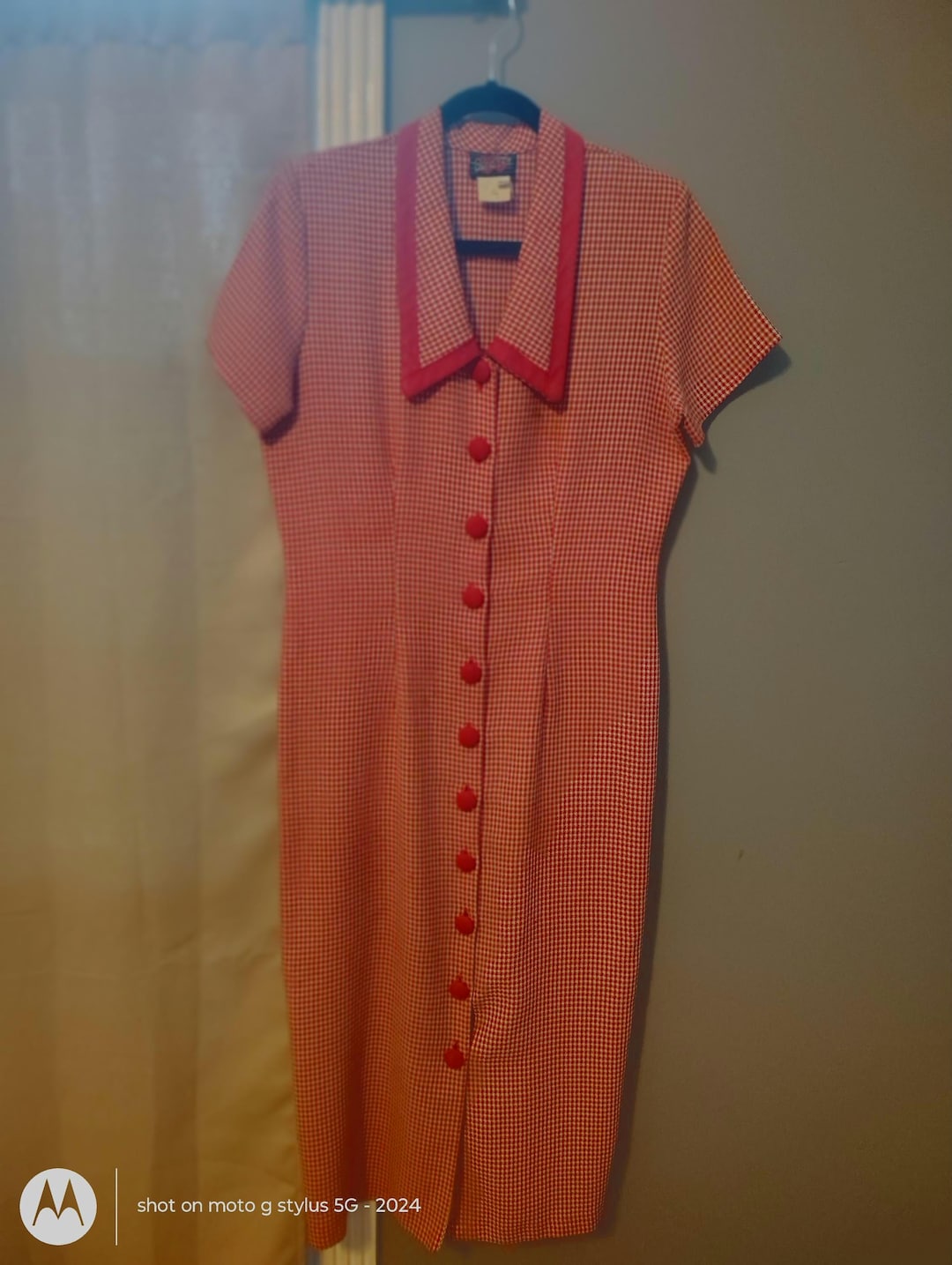 Vintage Red & White Gingham Dress Etsy — free download