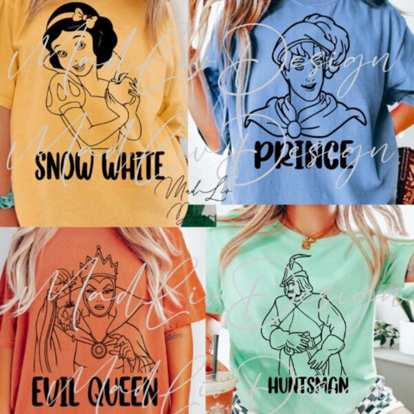 Snow White SVG |Seven Dwarfs SVG | Magical Kingdom | 7 individual Downloadable files