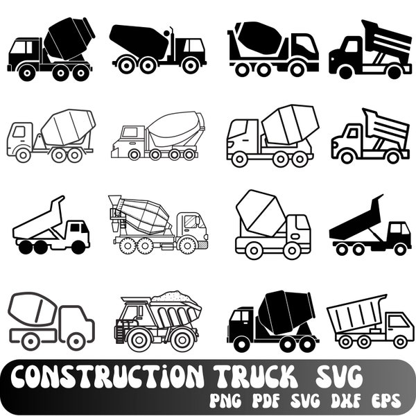 Construction SVG | Trucks Svg | Excavator Svg | Dump Truck Svg | Construction Clipart | Cricut Excavator | Cricut Construction | Kids Svg