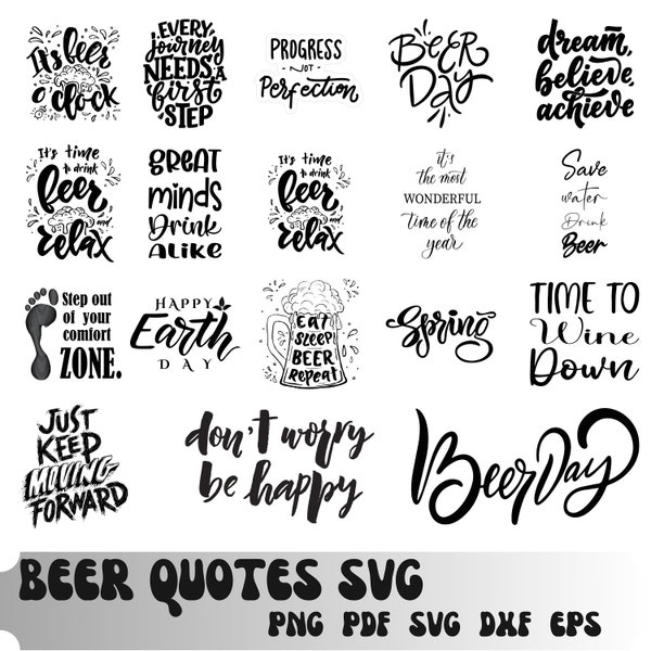 Beer Quotes x35 BUNDLE Svg/Eps/Png/Dxf/Jpg/Pdf, Beer Dad Svg, Funny Beer Saying Svg, Beer Mug Silhouette, Drinking Commercial