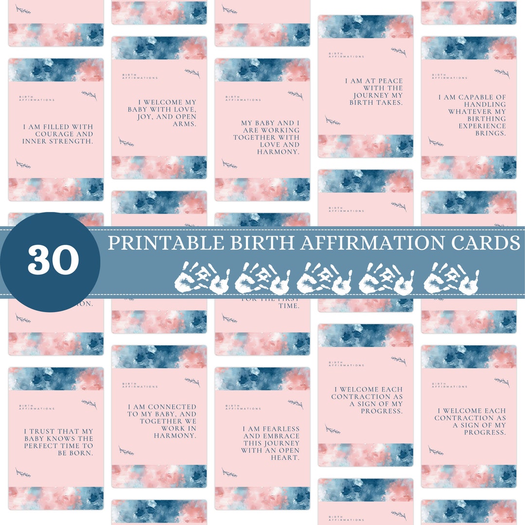 Printable Birth Affirmation Card Set/new Parent Cards/pregnancy ...
