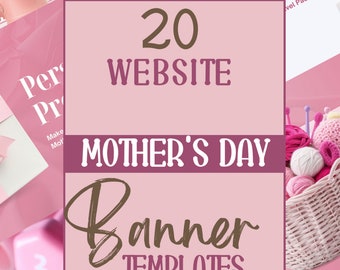 Mothers Day Web Banner Canva Templates/Web Design/Website Branding/Website Header/Small business Banner/Womens Shop Banner/