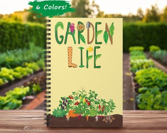 Garden Life Spiral Blank Notebook: Vegetable Garden Planner, Gardener Gift