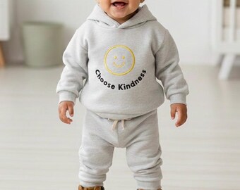 kids hoodie| embroidered hoodie set| gender neutral| winter outfit| holiday gifts