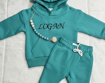 Custom Embroidered Kids Hoodie| Organic Cotton Pullover| Jogger & Hoodie Set