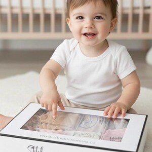 Personalized Baby Gift Box | Gender Neutral Welcome Home Set| Embroidered Baby Clothes image 4