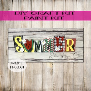 DIY Summer Block letters wood craft sign paint kit