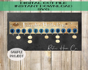 Tablero de cumpleaños svg Globos Corte láser Archivo digital Regalo del Día de las Madres Celebraciones familiares Regalos para la abuela