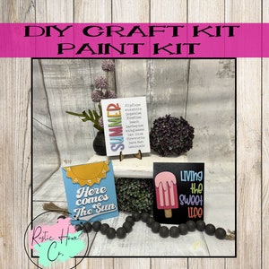 DIY Summer trio tier tray sign craft paint kit