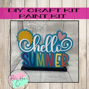 DIY Hello Summer wood craft sign paint kit
