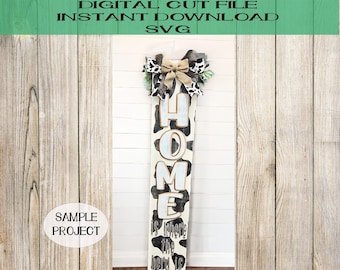 Bienvenido Porche signo svg Inicio es donde la manada está porche signo vaca impresión svg decoración del porche delantero SVG corte láser Archivo Descarga digital Regalo de bienvenida