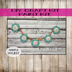 DIY Flower Banner wood craft sign paint kit Spring Summer