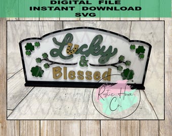 Signo de la suerte y la bendición del Día de San Patricio SVG Archivo digital cortado con láser Glowforge Ready