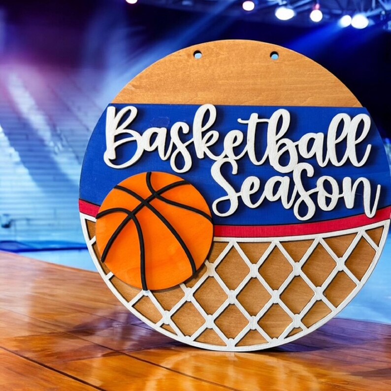 Personalized Basketball Door Hanger: Team Spirit Decor Sign bild 1