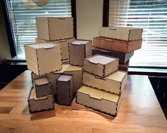 Personalized Basswood Wooden Box with Lid: Engraved Keepsake Organizer