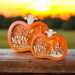 Pumpkin Fairy Light Lanterns - Halloween Lights, Cozy Autumn Décor, Battery Operated, Indoor and Outdoor Party Decoration