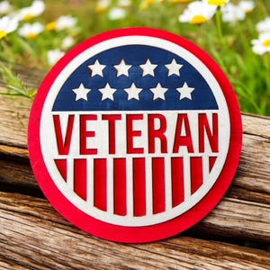 Veterans Flag Door Hanger - Patriotic Military Décor for Front Door, Memorial Day and Veteran’s Gift