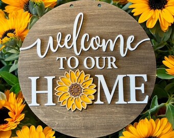 Handmade Sunflower Door Hanger: Rustic Farmhouse Summer Decor